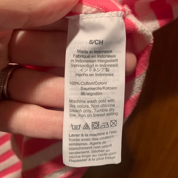 J. Crew Factory Short Sleeve Striped Textured Sweater Small Pink & White - Picture 5 of 5